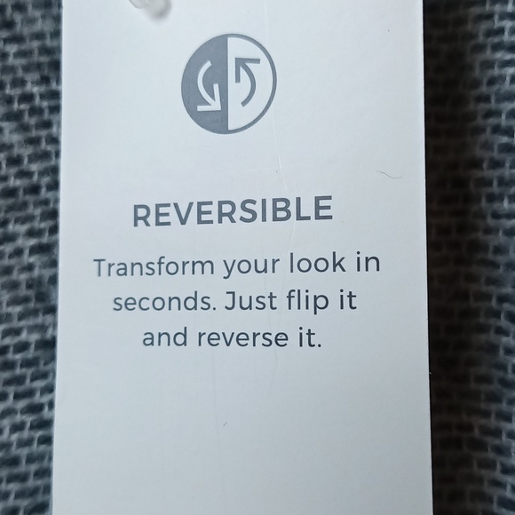 NEW Chico's reversible fringed. Poncho one size neutral floral pattern gray tan - Picture 10 of 12